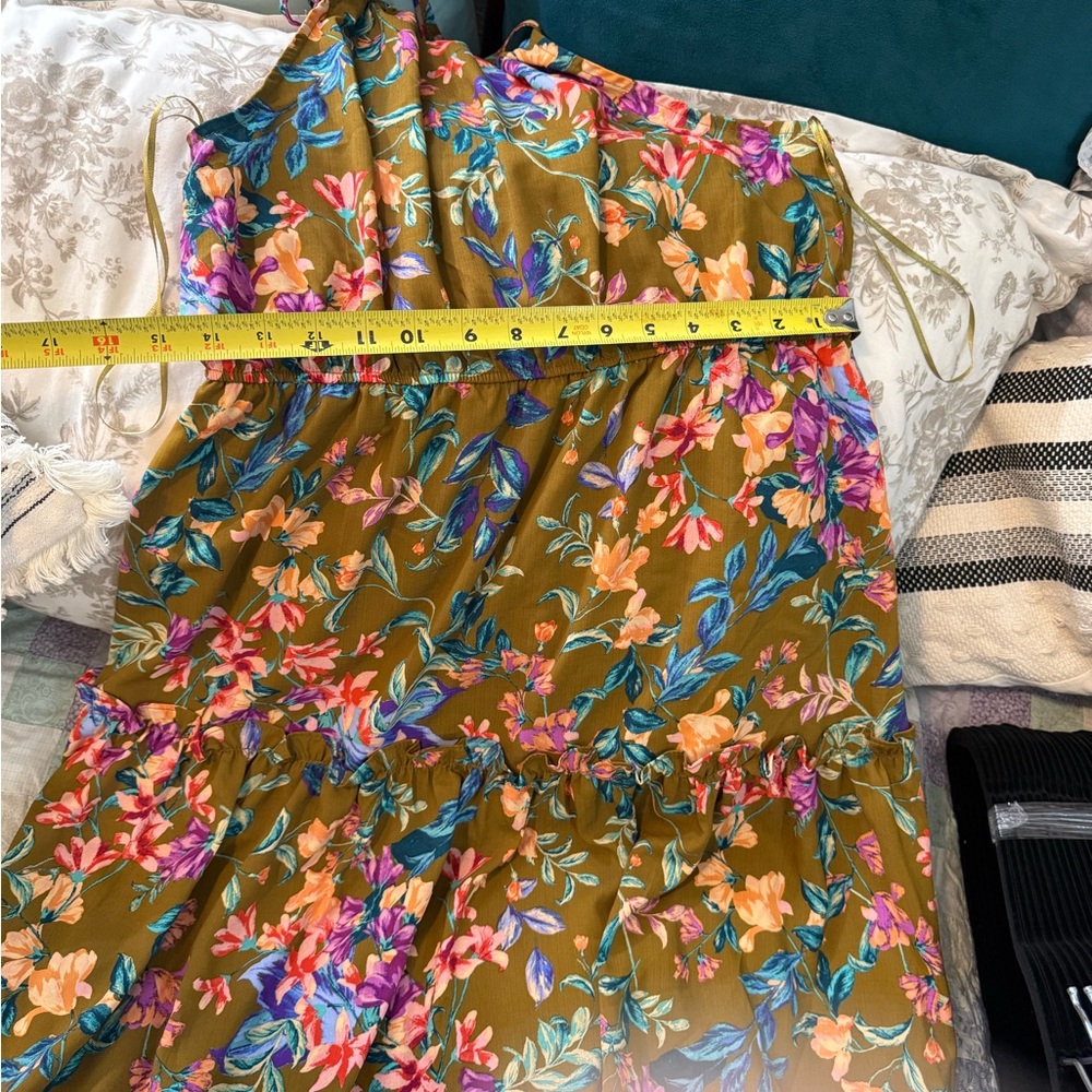 Lightweight & Airy Floral Halter Maxi/Midi Dress (Green/pink/purple/coral/blue) - Picture 9 of 13